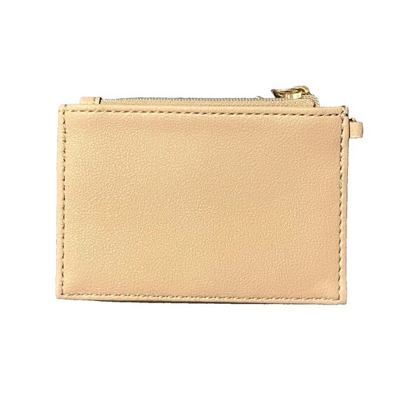 Juicy Couture Tan Novelty Card Case with Juicy Logo Gold Tone Hardware New - Picture 2 of 8